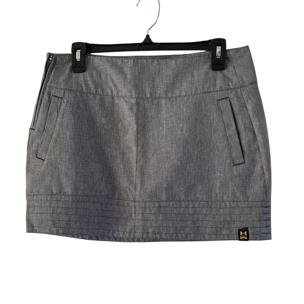 Under Armour MNT Women's Skirt Size 8 Gray Pockets Zip Golf Mini Activewear - Picture 5 of 15
